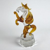 Конь- Пегас хрустальный янтарный (5,5х10х4 см)