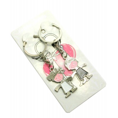 Брелоки для влюбленных (D) "Мальчик с девочкой" (12 шт/уп) код 27093