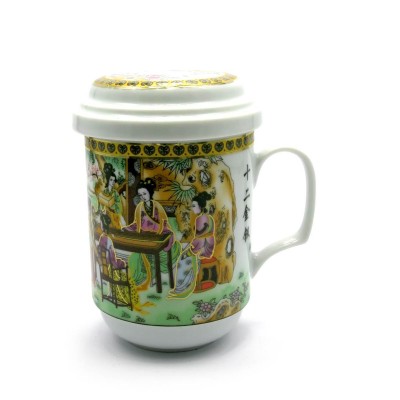 Чашка заварочная с ситом (330мл.)(BFC75) Гейши (h-13cм, d-7,5см)