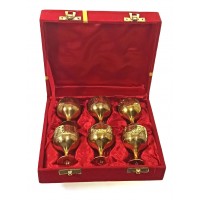 Рюмки бронзовые позолоченые(н-р6шт/30 мл) h-5,5(18,5х15,5х5,5 см)