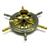 Подсвечник-пепельница Штурвал бронза (17х17х6 см)