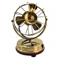 Декоративный вентилятор из бронзы, в стиле ретро, на аккумуляторе, высота 15 см