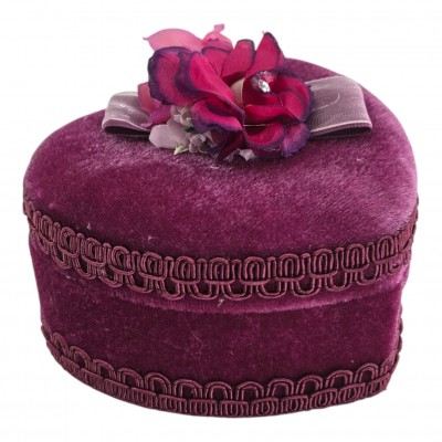 Шкатулка ткань Сердечко (10 × 11 × 10 см)