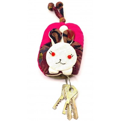 Чехол для ключей -брелок "Кролик" ткань (11х7 см) код 27973