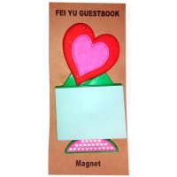 Магнит на холодильник сердечко со стикером(9х5 см)