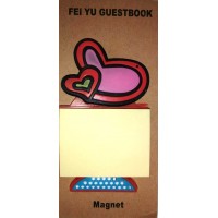 Магнит на холодильник сердечко со стикером(9х5 см)