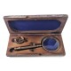 Лупа с компасом в деревянном футляре (23,5х11х4 см)(Brass,Wood Kit Box with Compass & Magnifier) код 28236