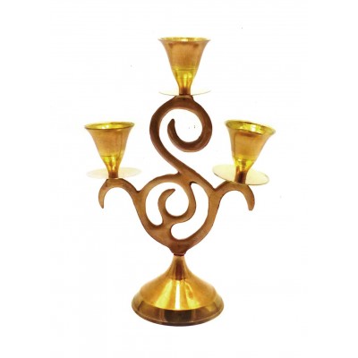 Подсвечник бронзовый  (16,5х11,5х6 см)(Candle Stand 3C "S"Copper) код 28264