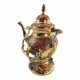 Чайник бронзовый с горелкой на подставке с цветным рисунком (30,5х19х16 см)A