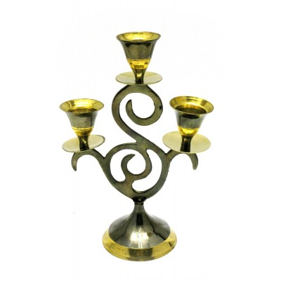 Подсвечник бронзовый  (16,5х11,5х6 см)(Candle Stand 3C "S"Antic) код 28319