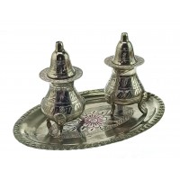 Солонка ,перечница  бронза хром (н-р 2 шт)(17,5х12,5х9 см)