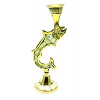 Подсвечник бронзовый с перламутром Рыба (17х6х6 см)