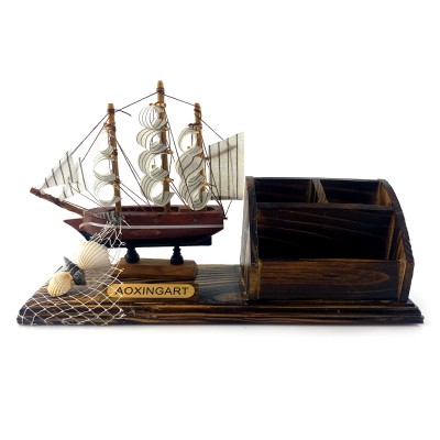 Модель парусника с подставкой для ручек и визиток (25,5х8х13,5 см) Модель парусника с подставкой для ручек и визиток (25,5х8х13,5 см)