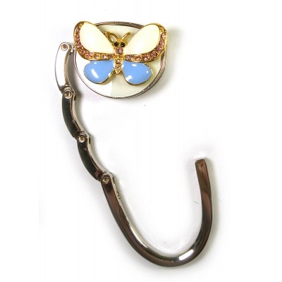 Сумкодержатель для женской сумочки Бабочка-Замок бело-фиолетовый (6,5х4,5х1,5 см) Сумкодержатель для женской сумочки 'Бабочка-Замок' бело-фиолетовый (6,5х4,5х1,5 см)