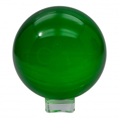 Шар хрустальный на подставке зеленый (d-10,5 см)