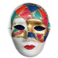 Маска карнавальная Венецианская папье-маше (25см)C