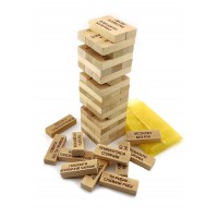 Игра настольная Дженга с фантамив мешочке, на украинском языке (60 брусков)(28,5х7х7 см )