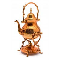 Чайник бронзовый с горелкой на подставке Медь (30,5х19х16 см) 0,7л