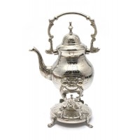 Чайник бронзовый с горелкой на подставкеХром (30,5х19х16 см)