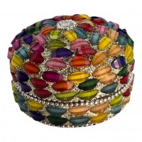 Шкатулка металическая с мозаикой (4,7 × 7,7 × 7,7 см)