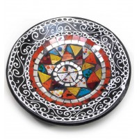 Блюдо терракотовое с мозаикой (d- 20 h-4 см)