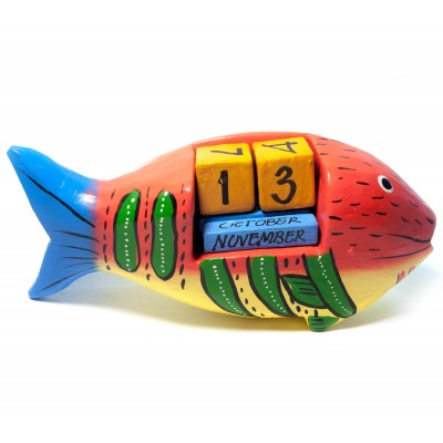 Календарь настольный 'Рыба' дерево (13,5х6х3,5 см)