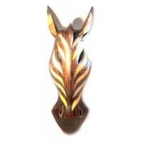 Маска Зебра расписная деревянная (41х14х6 см)