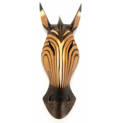 Маска Зебра расписная деревянная (41х14х6 см)