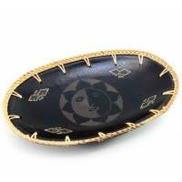 Блюдо терракотовое овальное Солнце (30,5х19х3 см)