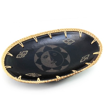 Блюдо терракотовое овальное Солнце (30,5х19х3 см)