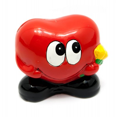 Копилка керамическая Сердечко с цветами (9,5х10х7 см)