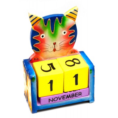Календарь настольный 'Кот' дерево (14,5х10,5х5 см)
