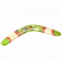 Бумеранг расписной дерево зеленый(41х13х1,5 см)