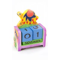 Вечный календарь Черепаха дерево (10х7х4 см)