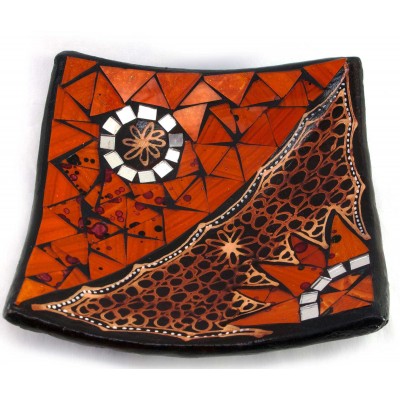 Блюдо терракотовое с мозаикой (19х19х4 см)C Блюдо терракотовое с мозаикой (19х19х4 см)C