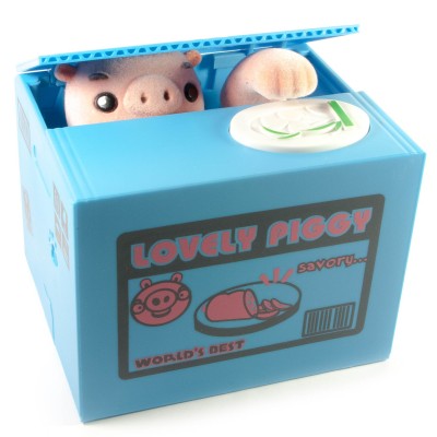 Интерактивная копилка Свинка Воришка на батарейках (12х9х10 см)