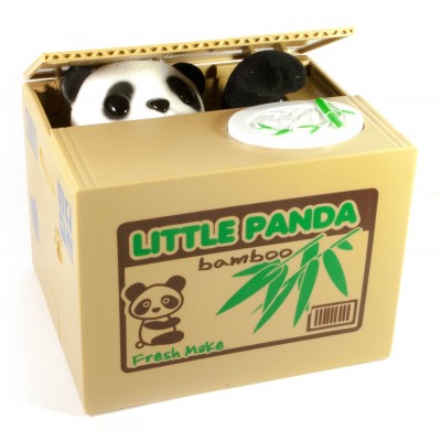 Интерактивная копилка Панда Воришка на батарейках (12х9х10 см)