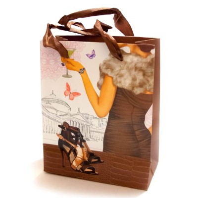 Пакет подарочный картон Туфельки (14х7х17 см)