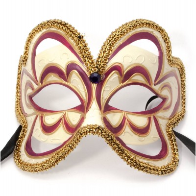 Маска венецианская бордовая (15,5х13,5х10 см)
