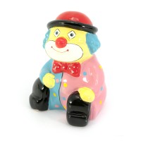 Копилка керамическая Клоун розово-голубая (13х10х7 см)