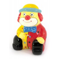 Копилка керамическая Клоун красно-желтая (13х10х7 см)