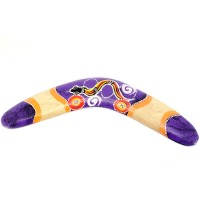 Бумеранг расписной дерево фиолетовый (31,5х12х1 см)