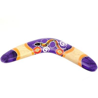 Бумеранг расписной дерево фиолетовый (31,5х12х1 см)