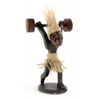 Папуас Штангист дерево (18,5х12х7,5 см)