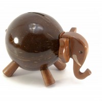 Копилка Слон кокосовая (19х13х10 см)