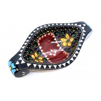 Братина Ладья из цельного дерева инкрустированная перламутром (16,5х10х3,5 см)G