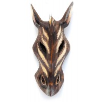 Маска Зебра расписная деревянная (20х8,5х3 см)