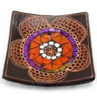 Блюдо терракотовое с мозаикой (15х15х3 см) Блюдо терракотовое с мозаикой (15х15х3 см)