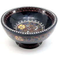 Конфетница расписная из цельного дерева инкрустированная перламутром (d-20,5 h-11 см) Конфетница расписная из цельного дерева инкрустированная перламутром (d-20,5 h-11 см)