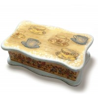 Шкатулка для чайных пакетов Чашки (26.5х15.5х9.5) ольха, липа, массива дерева